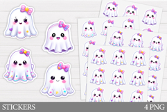 Cute Ghost Sticker Printable. Cute Halloween Sticker Design Product Image 1