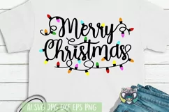 Merry Christmas svg, Christmas Lights svg, Santa, Cut File Product Image 1