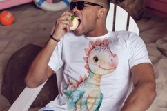 Watercolor Cute Dilophosaurus Dinosaur Cartoon Product Image 2