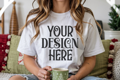 Christmas Gildan 18000 White Crewneck Sweatshirt Mockup Product Image 1