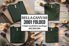 Christmas Bella Canvas 3001 Folded Tshirt Mockup Product Image 1