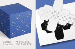 Tiny Stars Patterned Cuttable Gift Box Repeating Holes SVG Product Image 2