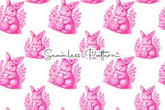 Pink Sketch Easter Bunny Pattern Product Image 1