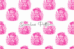 Pink Sketch Easter Bunny Floral Pattern Product Image 1