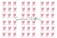 Happy Easter Pink Bow Bunny Seamless Product Image 1
