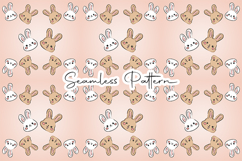 Cute Bunny Faces Easter Seamless Pattern Product Image 1