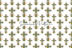 Floral Cross Christian Seamless Pattern Product Image 1