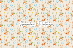 Cute Bunny Carrot Easter Seamless Pattern Product Image 1