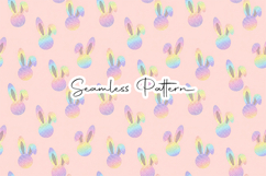 Rainbow Glitter Bunny Seamless Pattern Product Image 1