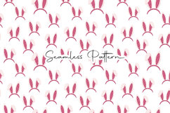 Pink Glitter Bunny Ears Seamless Pattern Product Image 1