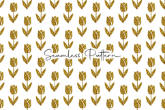 Gold Glitter Tulip Seamless Pattern Product Image 1