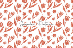 Orange Tulip Floral Seamless Pattern Product Image 1