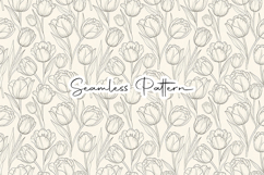 Minimal Tulip Line Art Seamless Pattern Product Image 1