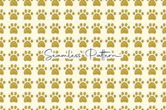 Golden Paw Print Seamless Pattern Product Image 1