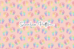 Rainbow Baby Footprint Seamless Pattern Product Image 1