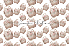 Vintage Easter Basket Seamless Pattern Product Image 1