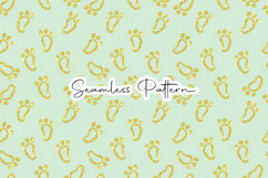 Gold Baby Footprint Seamless Pattern Product Image 1