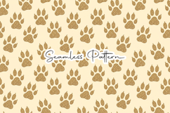 Gold Paw Print Seamless Pattern Product Image 1