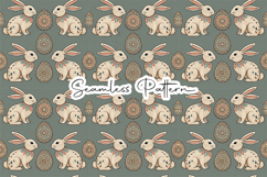 Vintage Bunny Egg Seamless Pattern Product Image 1