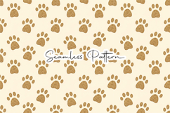 Golden Paw Print Seamless Pattern Product Image 1