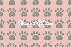 Glitter Bunny Paw Prints Seamless Pattern Product Image 1