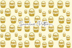 Gold Easter Basket Seamless Pattern Product Image 1