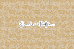 Gold Easter Basket Seamless Pattern Product Image 1