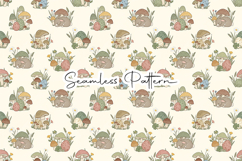 Woodland Bunny Mushroom Seamless Pattern Product Image 1