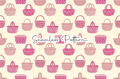 Pink Easter Basket Seamless Pattern Product Image 1