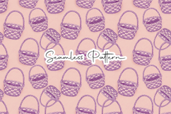 Purple Easter Basket Seamless Pattern Product Image 1