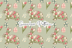 Floral Easter Bunny Seamless Pattern Product Image 1