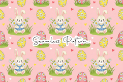 Cute Easter Bunny Eggs Seamless Pattern Product Image 6