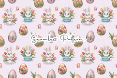 Pastel Easter Bunny Eggs Seamless Product Image 8