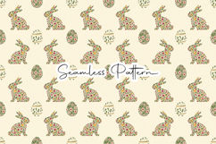 Floral Easter Bunny Seamless Pattern Product Image 1