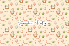 Easter Bunny Basket Seamless Pattern Product Image 1