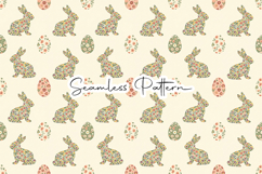Floral Bunny Easter Seamless Pattern Product Image 1