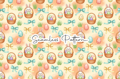 Easter Bunny Basket Seamless Pattern Product Image 1