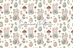 Vintage Bunny Easter Seamless Pattern Product Image 1