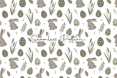 Vintage Bunny Eggs Seamless Pattern Product Image 1