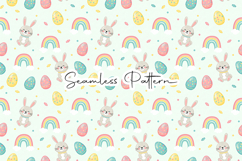 Cute Easter Bunny Rainbow Seamless Product Image 1