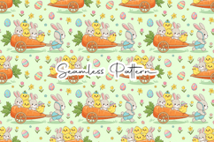 Bunny Carrot Cart Easter Seamless Product Image 1