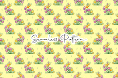 Floral Bunny Tulip Seamless Pattern Product Image 1