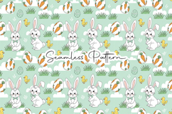 Cute Easter Bunny Carrot Seamless Pattern Product Image 1
