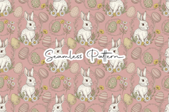 Vintage Easter Bunny Floral Seamless Pattern Product Image 1