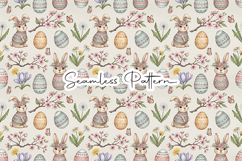 Floral Easter Bunny Egg Seamless Pattern Product Image 1