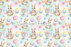 Pastel Bunny Egg Butterfly Seamless Pattern Product Image 1