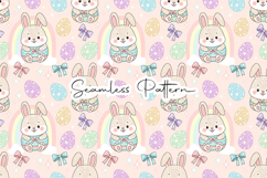 Cute Bunny Rainbow Egg Seamless Pattern Product Image 1