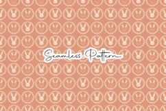 Minimal Bunny Wreath Easter Seamless Pattern Product Image 1