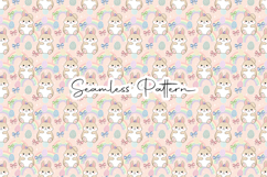 Cute Cat Easter Egg Rainbow Seamless Pattern Product Image 1