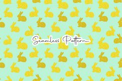 Gold Glitter Bunny Seamless Pattern Product Image 1